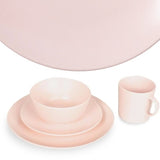 Elegantiškas rožinis stalo komplektas, 4 dalių valgomasis rinkinys valgomajam