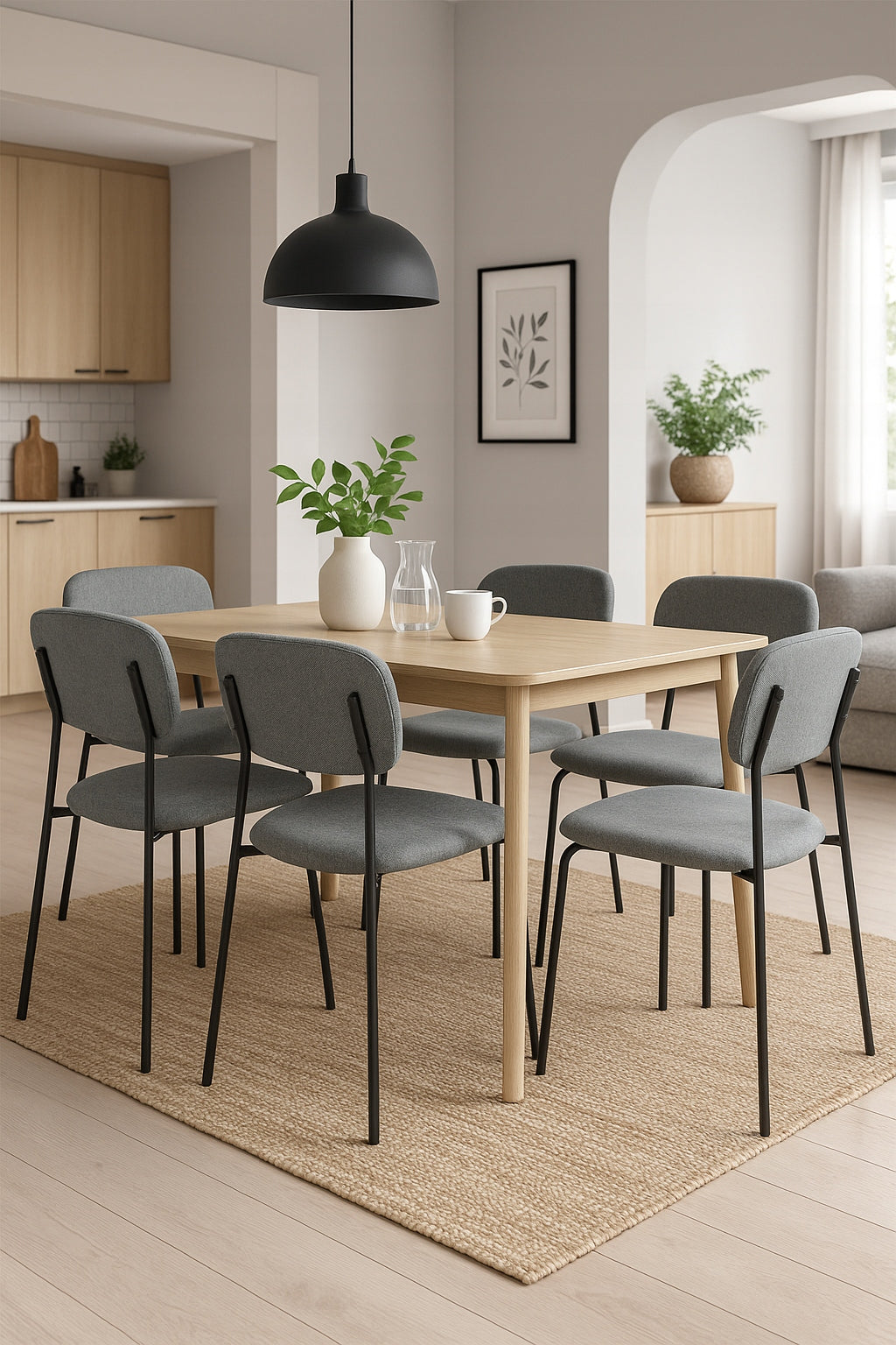 SĘDEMATAS SKANDINAVIŠKAS VIRTUVĖS VALGOMOJO SVETAINĖS KĖDĖS UNO