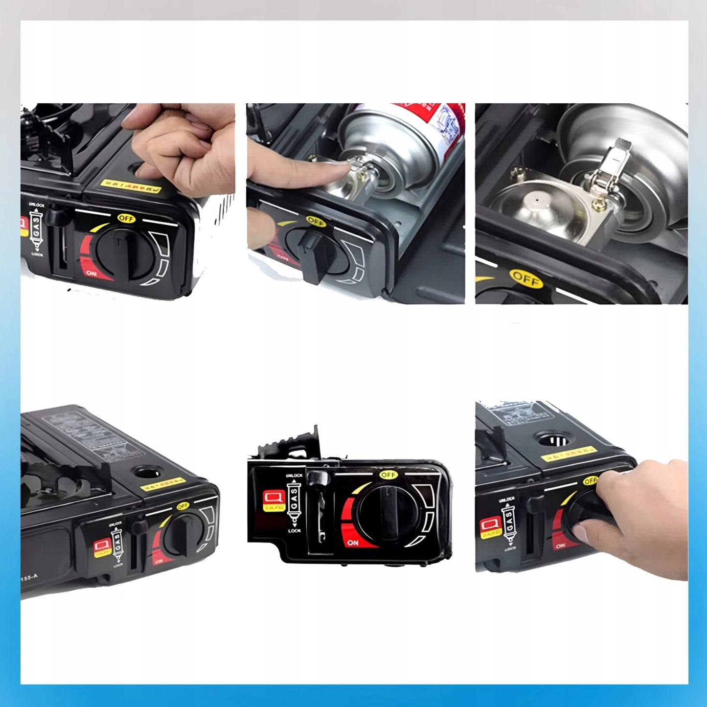 DUJINĖ KEMPINĖGĖ DUJINĖ KERAMINĖ NEŠIOJAMA 2IN1 + REDUKTORIUS SU LAGAMINU