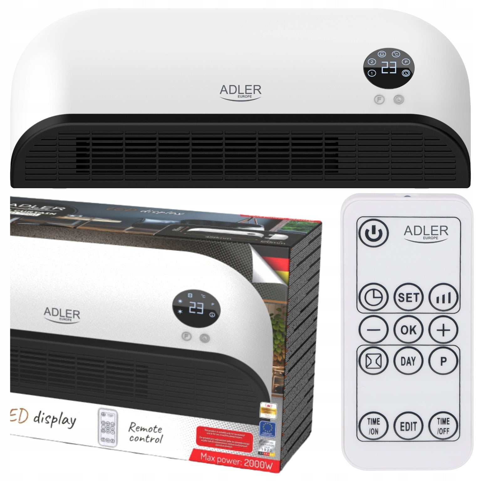 Oro uždanga 2000W Elektrinis šildytuvas Termoventiliatorius VENTILIATORIUS