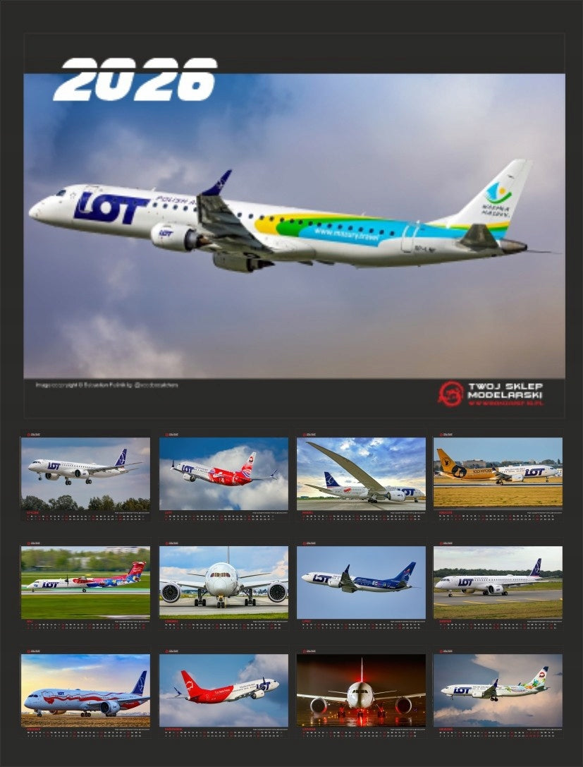 2026 kalendorius: Lenkijos keleiviniai lėktuvai LOT ir kiti