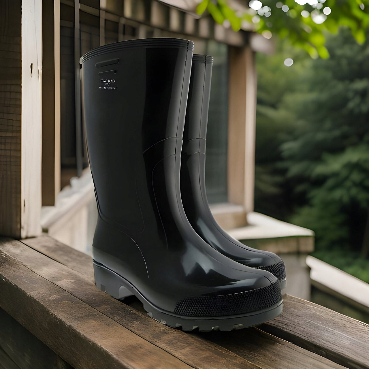 Vyriški darbo batai guminiai batai vandeniui atsparūs lenkiški PVC juodi 42