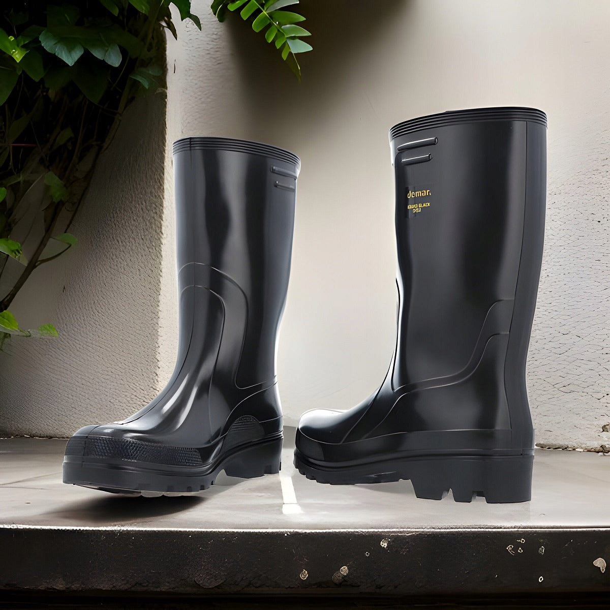 Vyriški darbo batai guminiai batai vandeniui atsparūs lenkiški PVC juodi 42