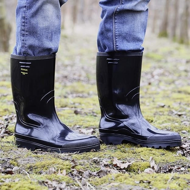 Vyriški darbo batai guminiai batai vandeniui atsparūs lenkiški PVC juodi 42