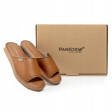 Lietuviškos Odinės Šlepetės Moteriškos Namų Pantoflai Kalnų Stiliaus 36-41 PanSzew