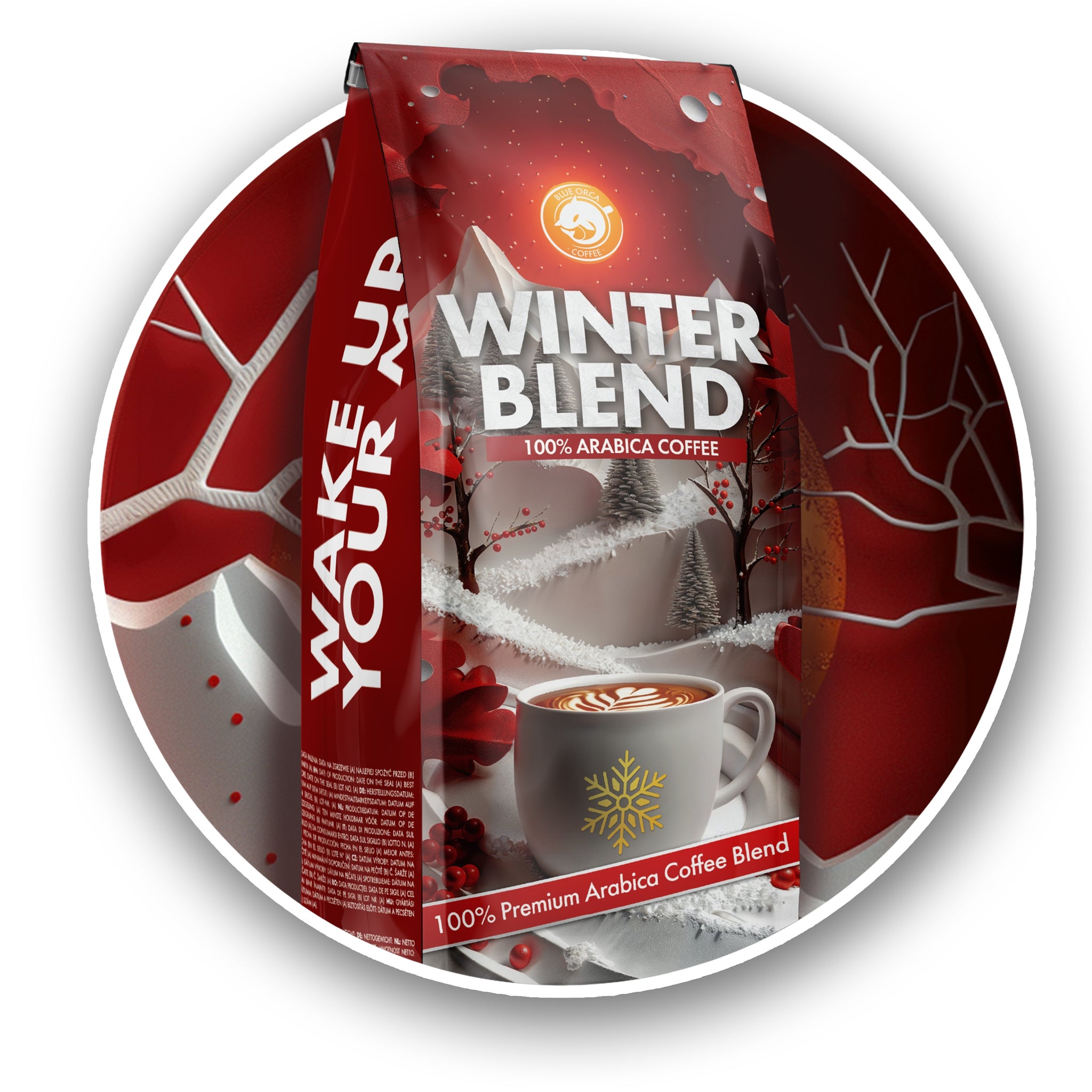 Pupelių kava 1kg WINTER BLEND 100% Arabica ŠVIEŽIAI SKROSTA Blue Orca