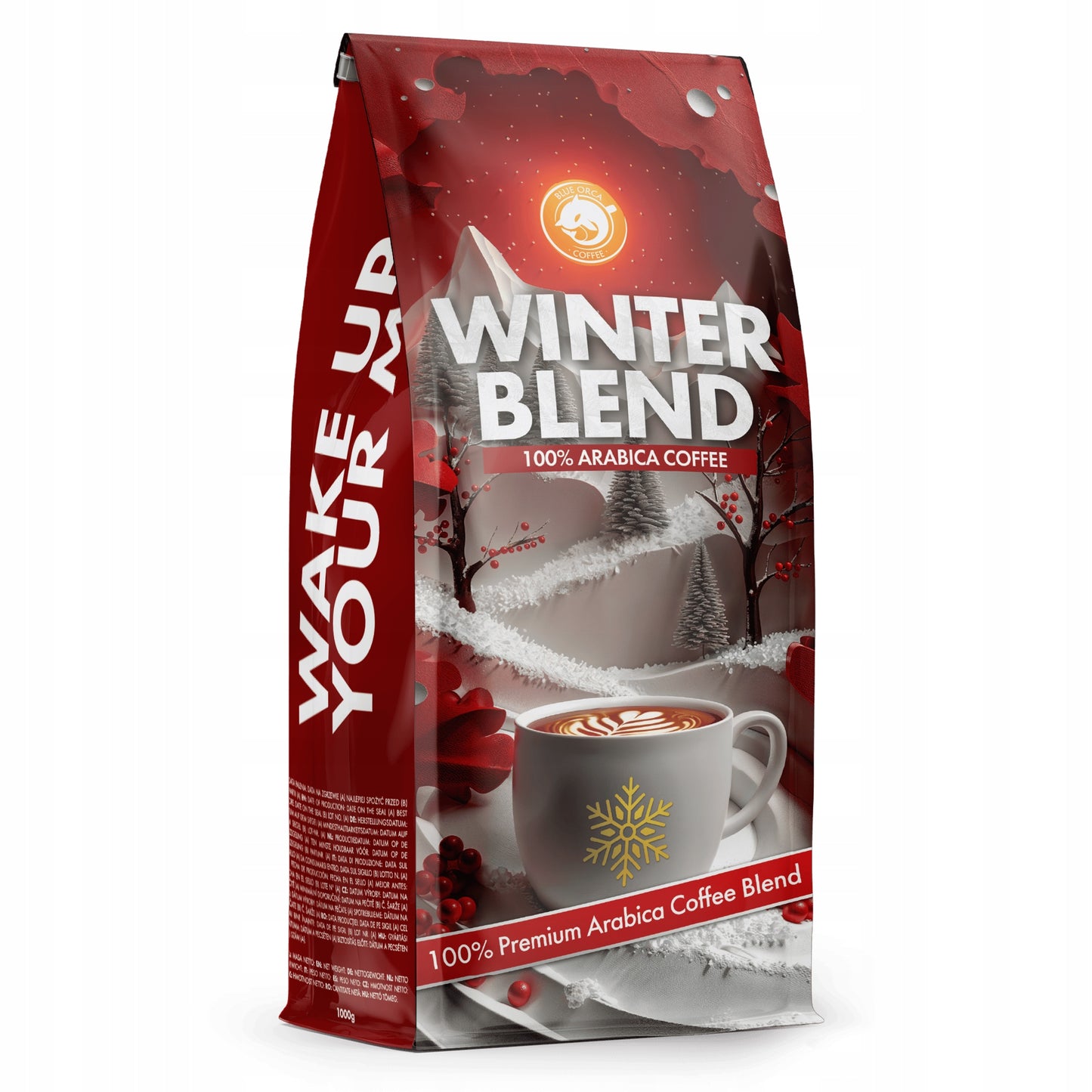 Pupelių kava 1kg WINTER BLEND 100% Arabica ŠVIEŽIAI SKROSTA Blue Orca