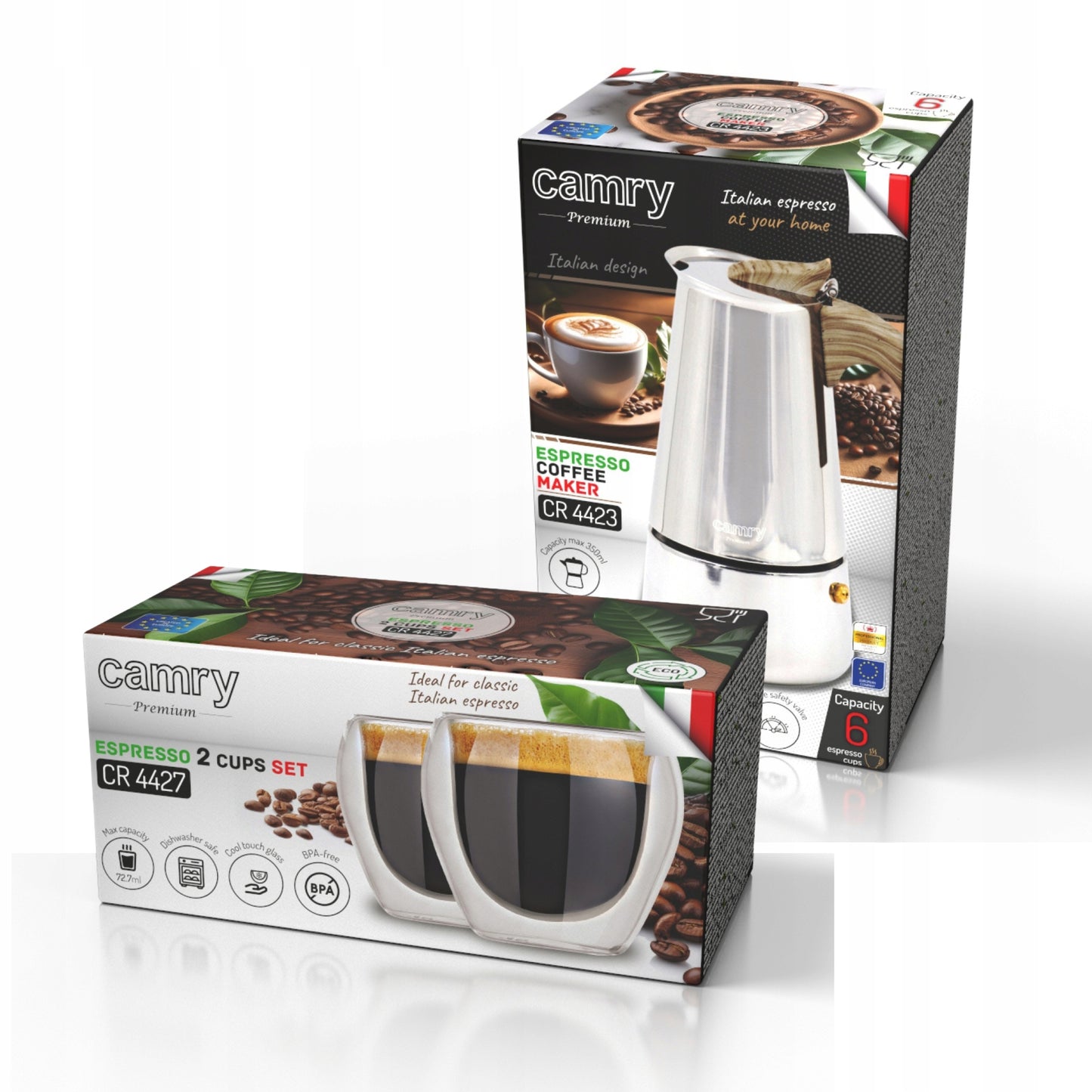 Kavos virimo aparatas "Dom I Ogród" Virtuvės reikmenys 350ml + 2 puodeliai