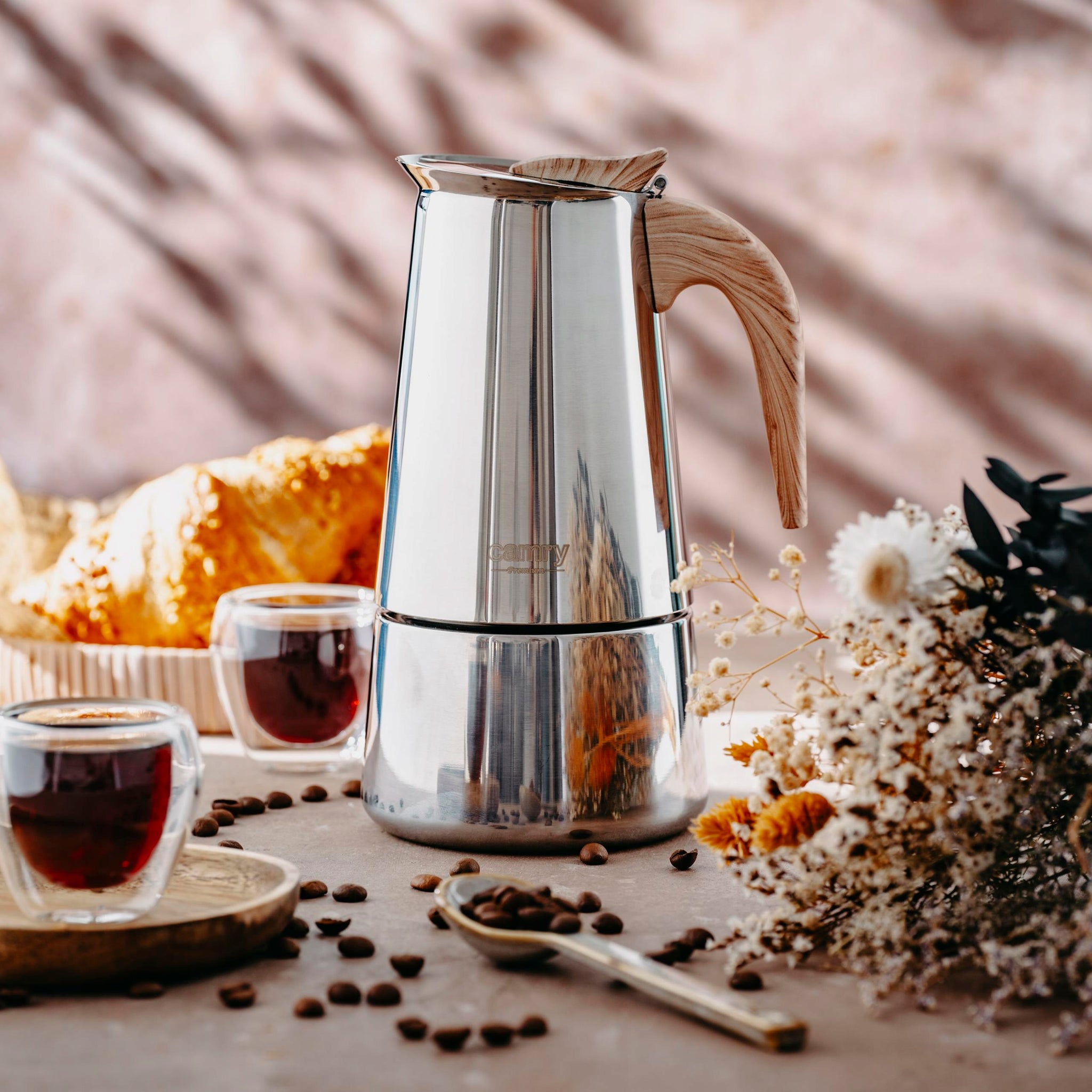 Kavinukas "Namai ir sodas" Virtuvės reikmenys kavos virimo aparatas 350ml + stiklinė