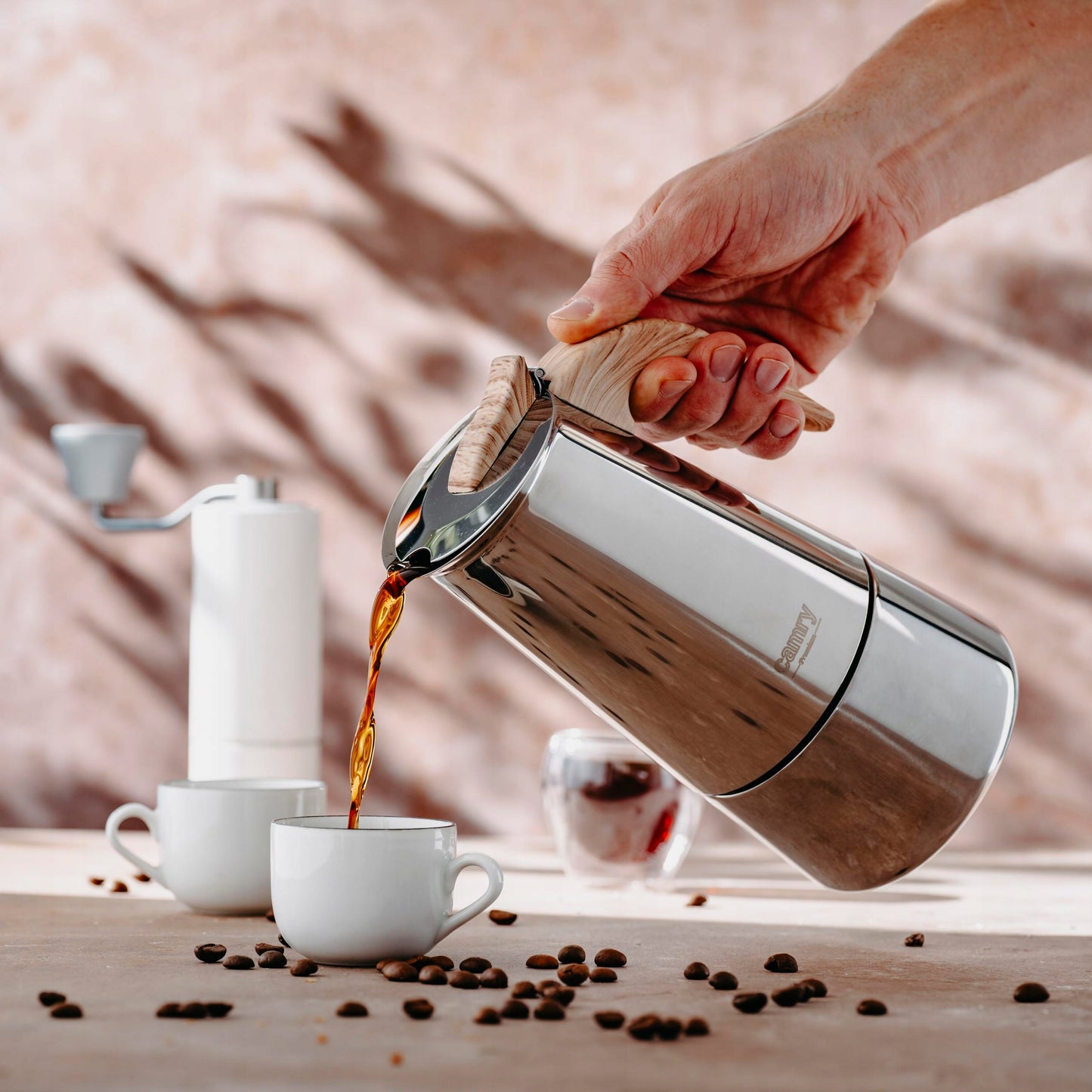 Kavinukas "Namai ir sodas" Virtuvės reikmenys kavos virimo aparatas 350ml + stiklinė