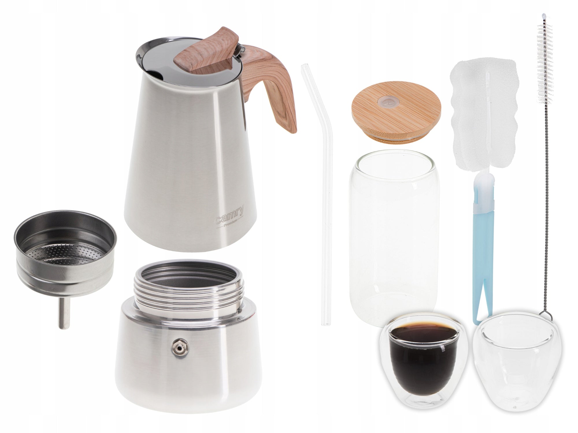 Kavos virimo indas "Dom I Ogród" 450ml, tinka indukcijai ir dujoms, su stiklinėmis Camry