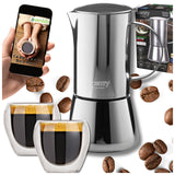 Kavos aparatas 500ml, skirtas viryklei, veikia ant indukcijos, dujinės, plieninis, 2 puodeliai