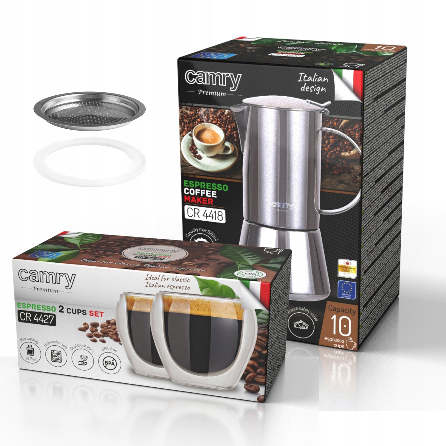 Kavinukas kavos virimui 500 ml. Veikia ant indukcijos, dujų. Plieninė CAMRY