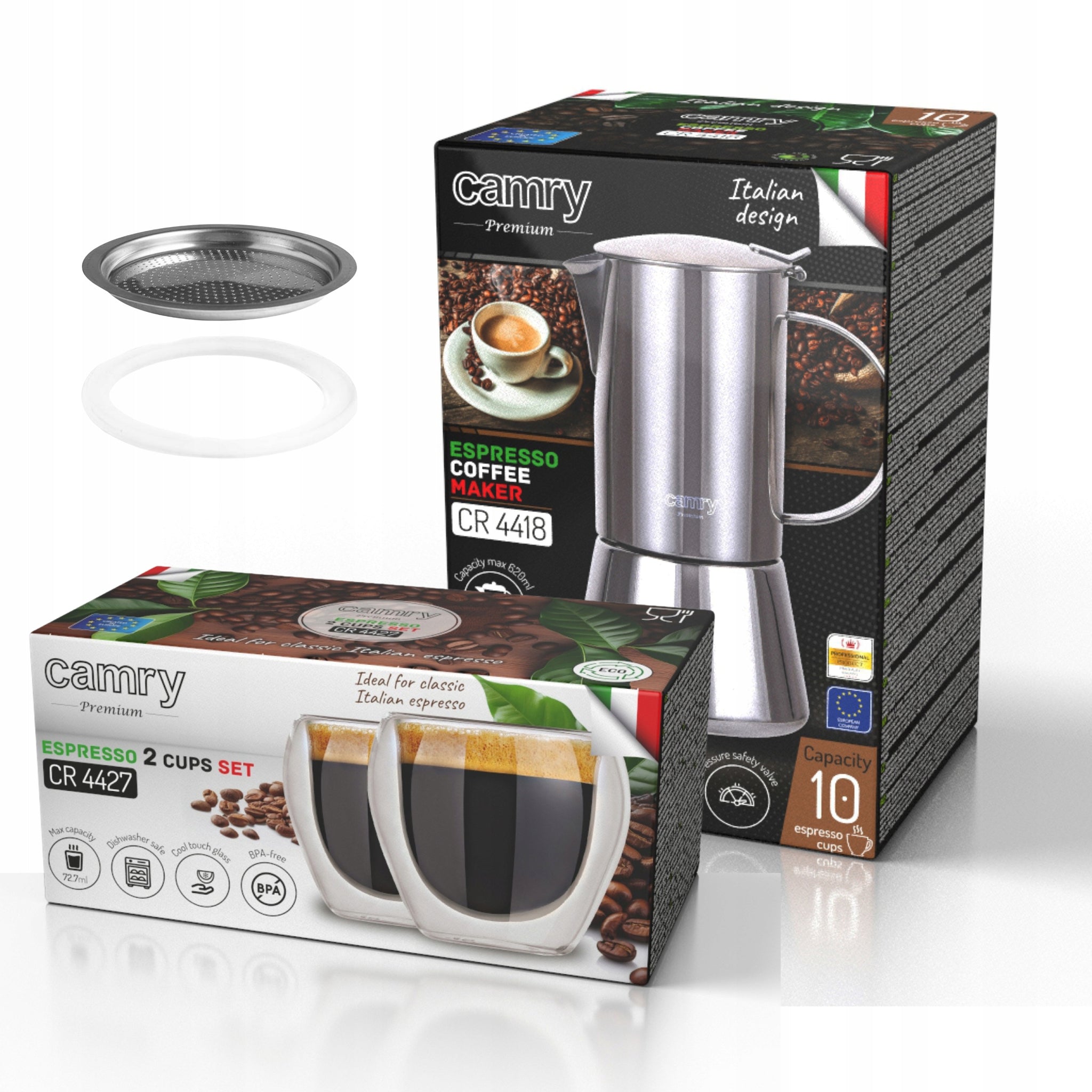 Kavinukas kavos virimui 500 ml. Veikia ant indukcijos, dujų. Plieninė CAMRY