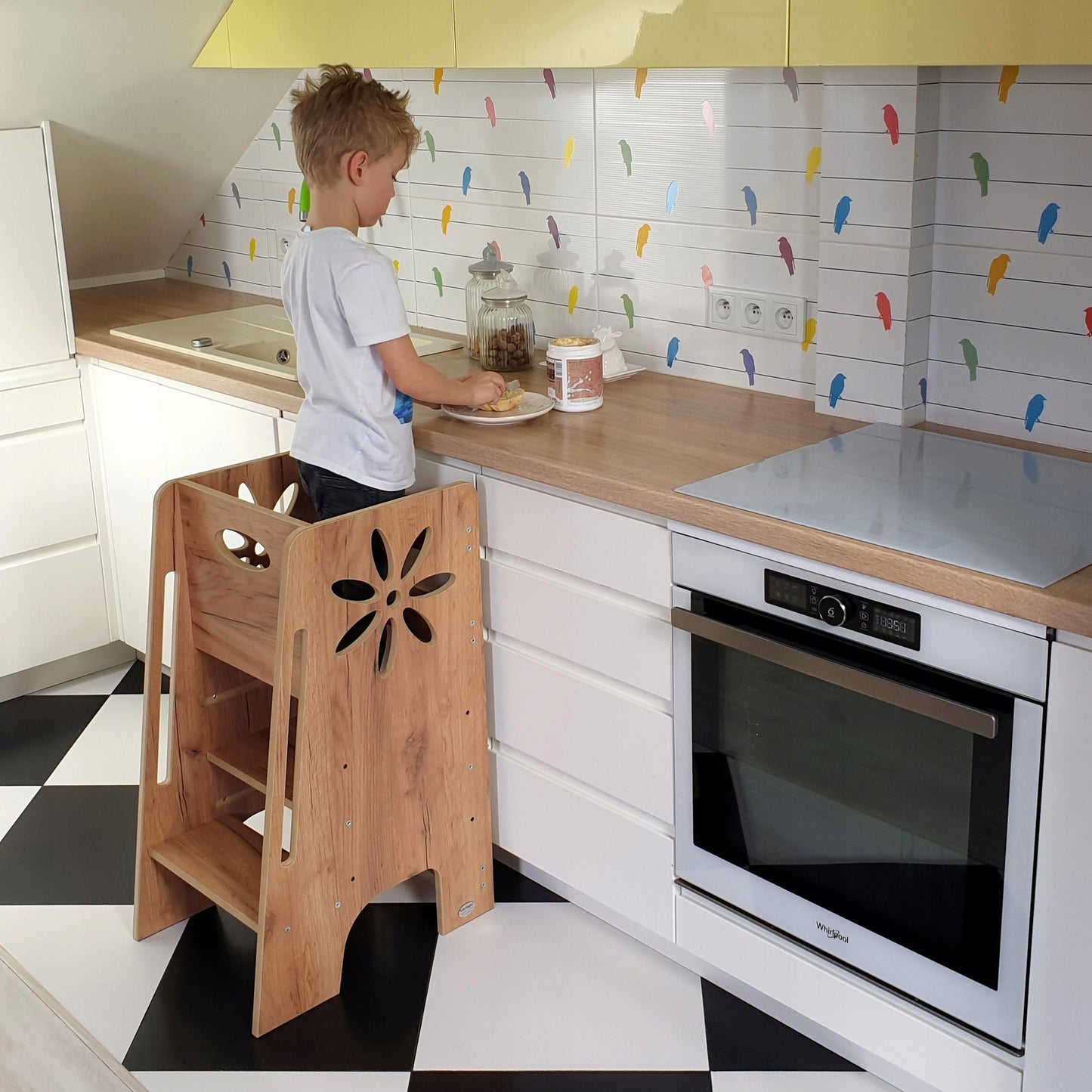 Vaikų virtuvės pagalbininkas ąžuolinis KH-350 Kids Helper