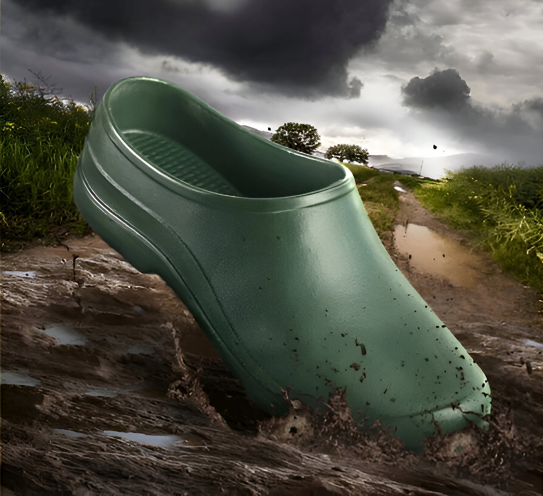 Putų šlepetės Lenkiškos Sodo mediena Vyriškos Lengvos EVA Pilnos 44