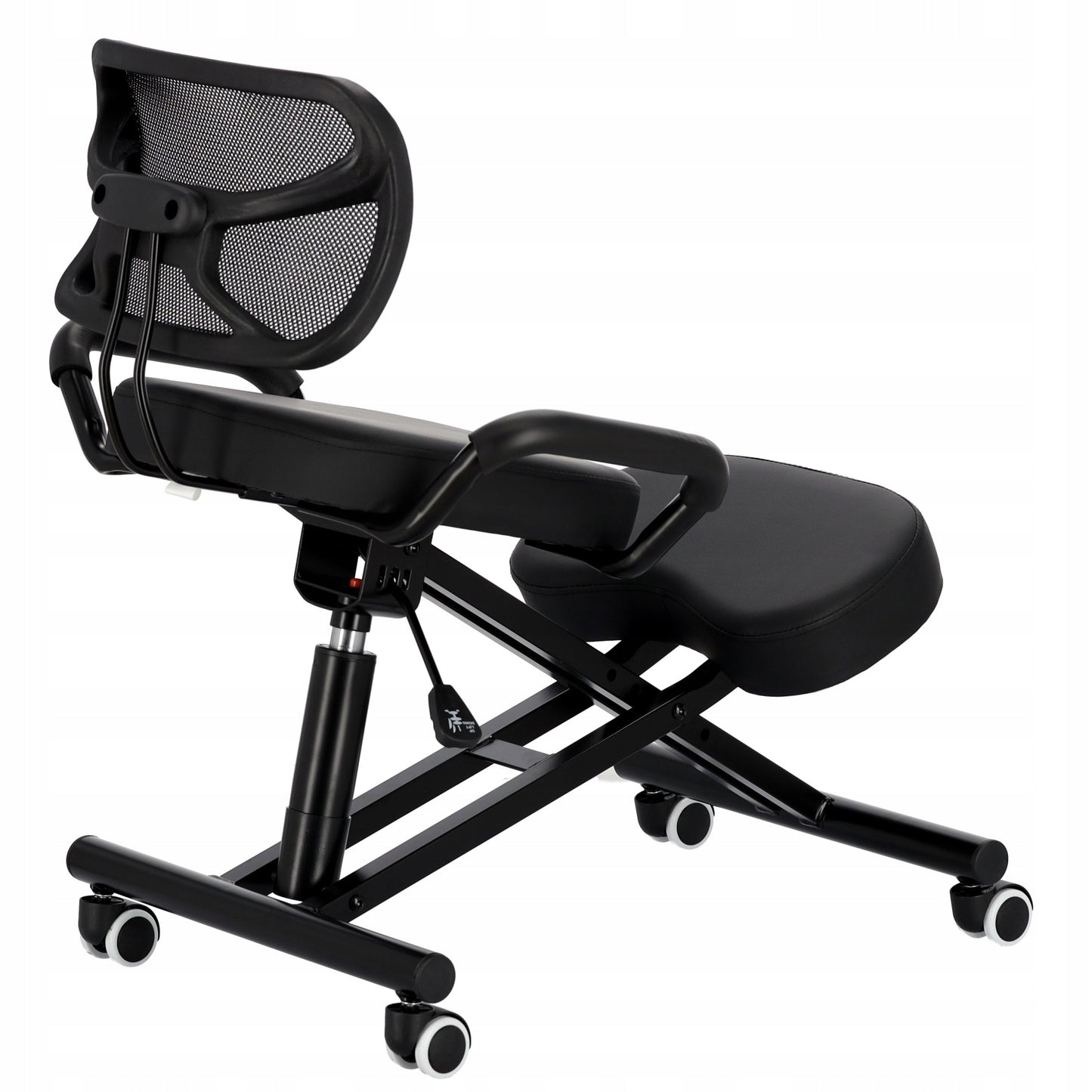 Ergonominė kėdė su atlošu, juoda, skirta biurui, grožio salonui, SPA