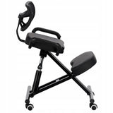 Ergonominė kėdė su atlošu, juoda, skirta biurui, grožio salonui, SPA