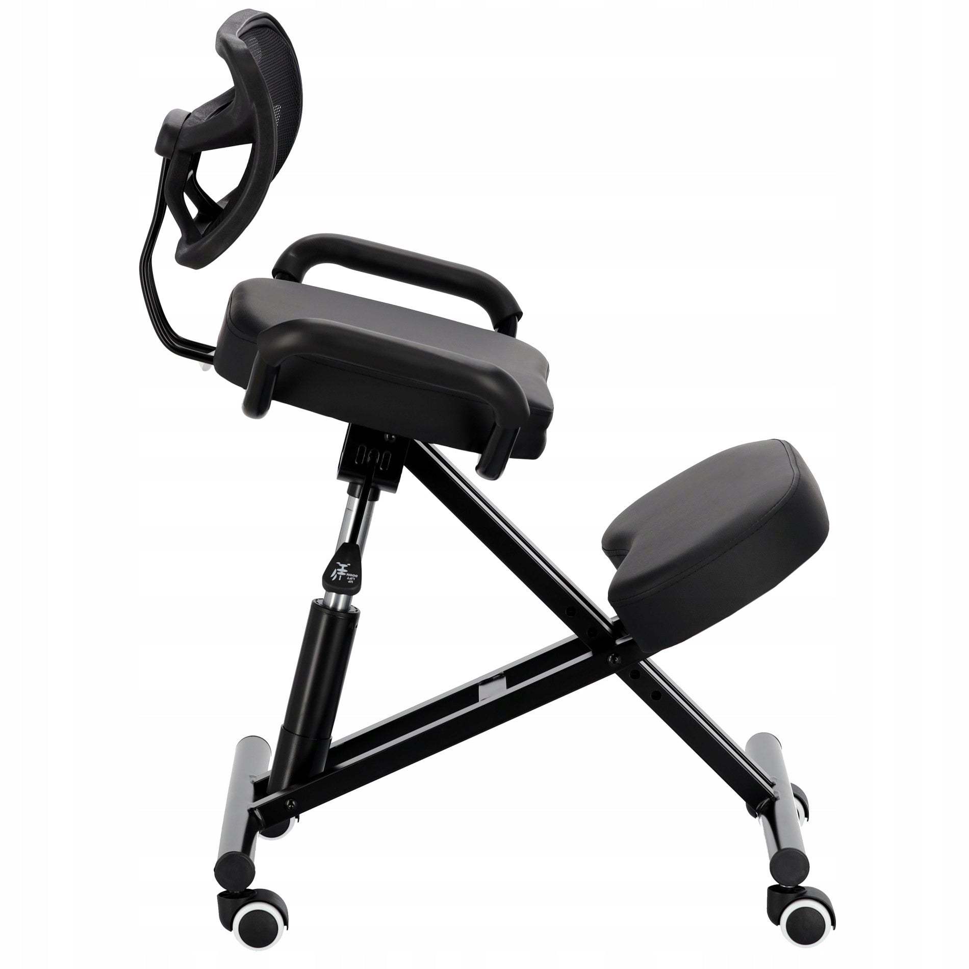 Ergonominė kėdė su atlošu, juoda, skirta biurui, grožio salonui, SPA