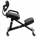 Ergonominė kėdė su atlošu, juoda, skirta biurui, grožio salonui, SPA