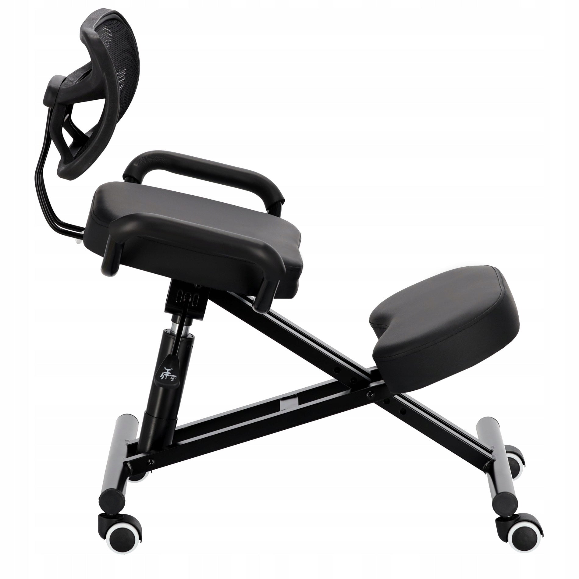 Ergonominė kėdė su atlošu, juoda, skirta biurui, grožio salonui, SPA