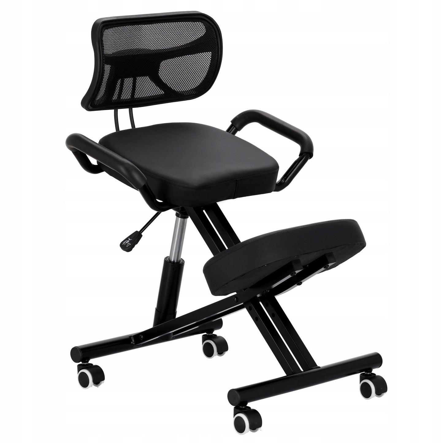 Ergonominė kėdė su atlošu, juoda, skirta biurui, grožio salonui, SPA