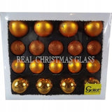 Rinkinys 18 Elegantiškų Stiklinių Kalėdinių Burbulų Oranžinės Spalvos