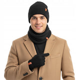 Vyriškas žiemos komplektas: kepurė, mova, skarą, pirštinės