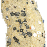 Kreminis Sizalio Dekoratyvinis Vainikas su LED apšvietimu 38 cm pakabinamas