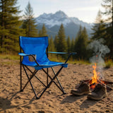 Sulankstoma turistinė meškeriojimo kėdė su gėrimų laikikliu, tvirta, Fotelis Goliat