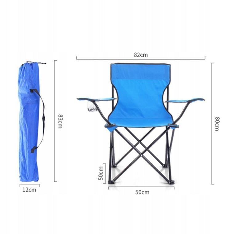 Sulankstoma turistinė meškeriojimo kėdė su gėrimų laikikliu, tvirta, Fotelis Goliat