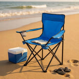 Sulankstoma turistinė meškeriojimo kėdė su gėrimų laikikliu, tvirta, Fotelis Goliat