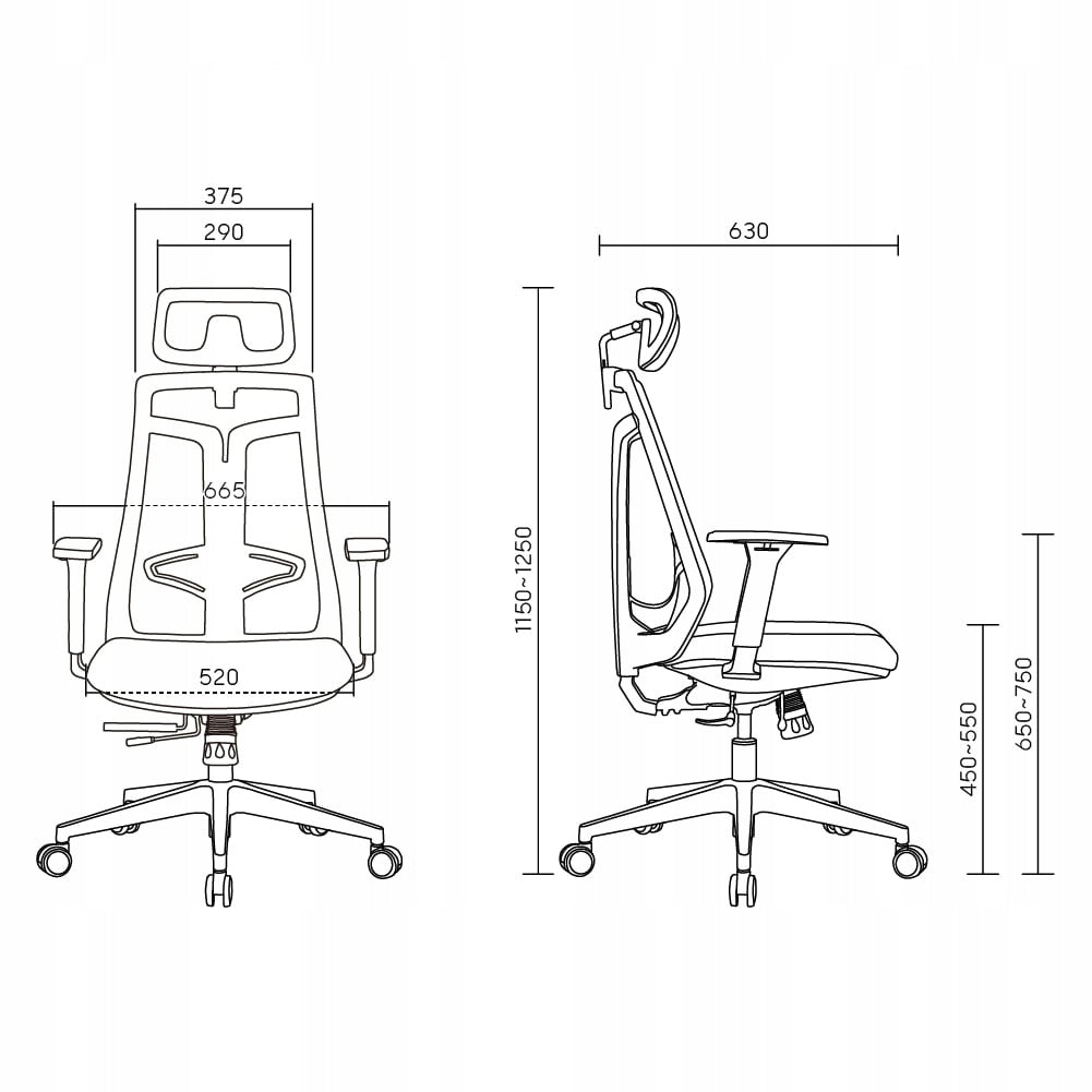 Ergonomiška biuro kėdė REGULIUOJAMAS 150 KG Spacetronik Swivel krėslas