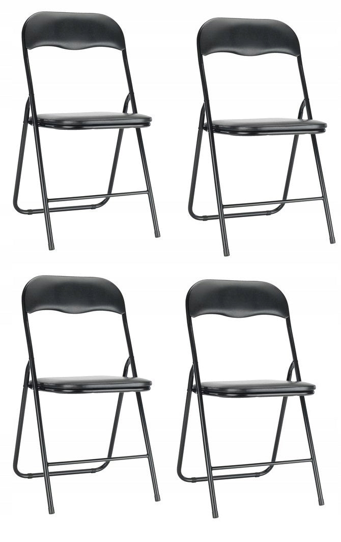Sulankamas banketinis kėdžių komplektas, juodos spalvos, 4 vnt.