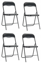 Sulankamas banketinis kėdžių komplektas, juodos spalvos, 4 vnt.