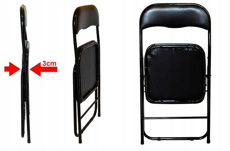 Sulankamas banketinis kėdžių komplektas, juodos spalvos, 4 vnt.