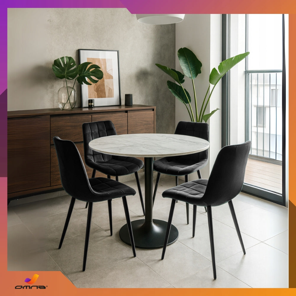 Aksominė dygsniuota paminkštinta kėdė su metalinėmis kojomis valgomajam, svetainei, Loft stiliaus