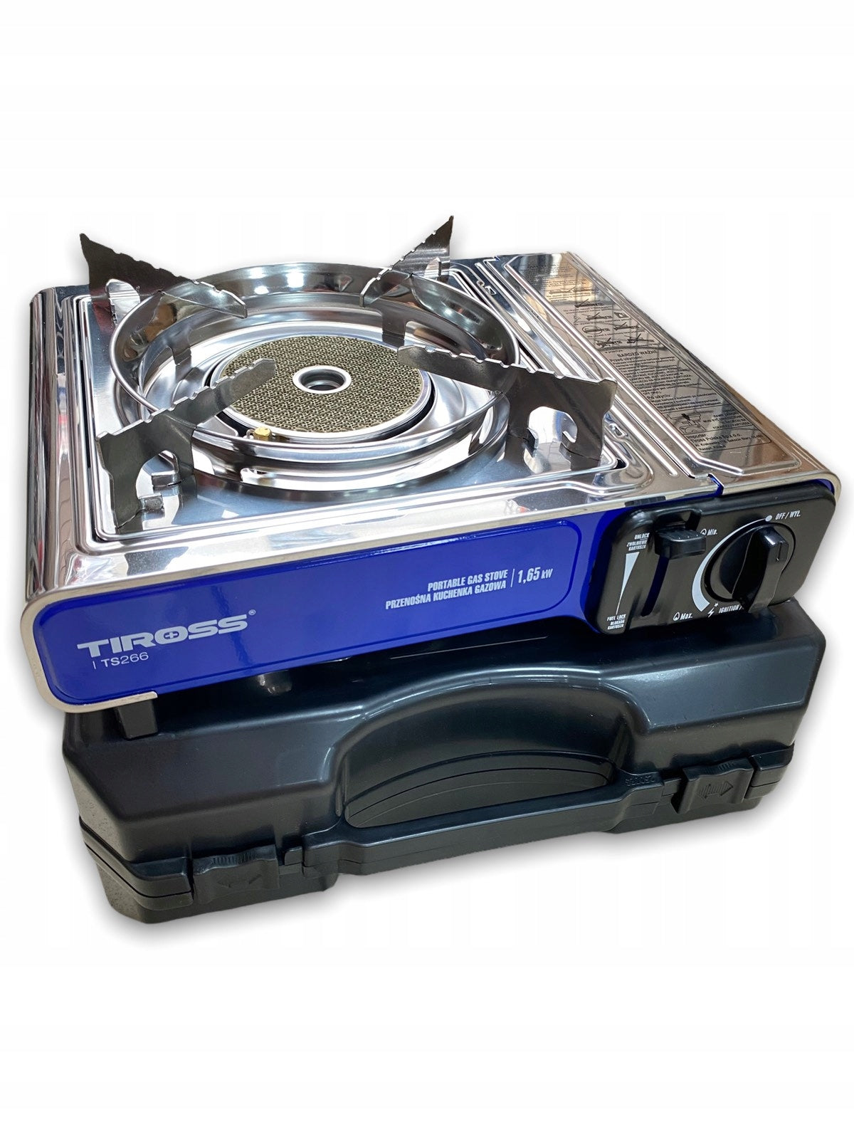 Kempingo viryklė Keramikinis degiklis Tiross TS-266 Lagaminas pridedamas