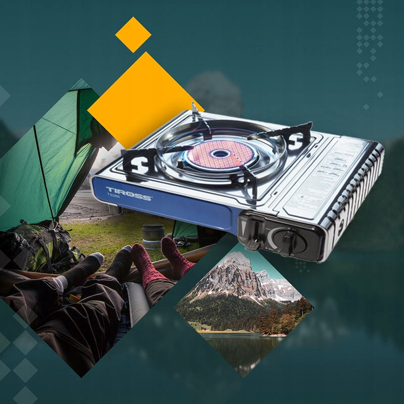 Kempingo viryklė Keramikinis degiklis Tiross TS-266 Lagaminas pridedamas