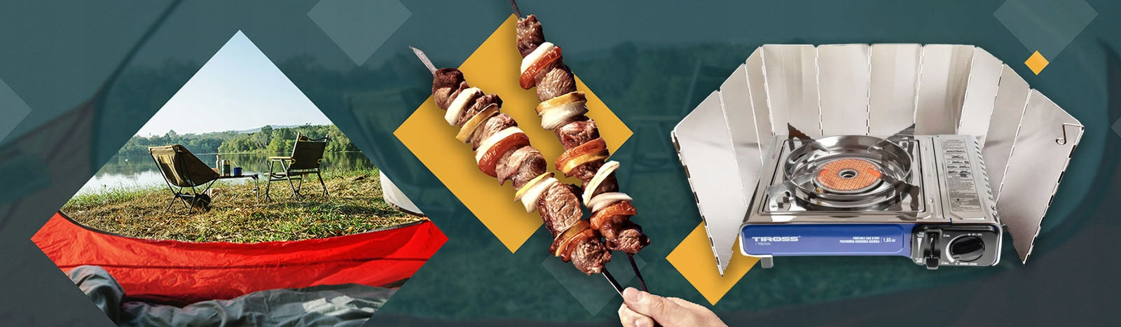 Kempingo viryklė Keramikinis degiklis Tiross TS-266 Lagaminas pridedamas