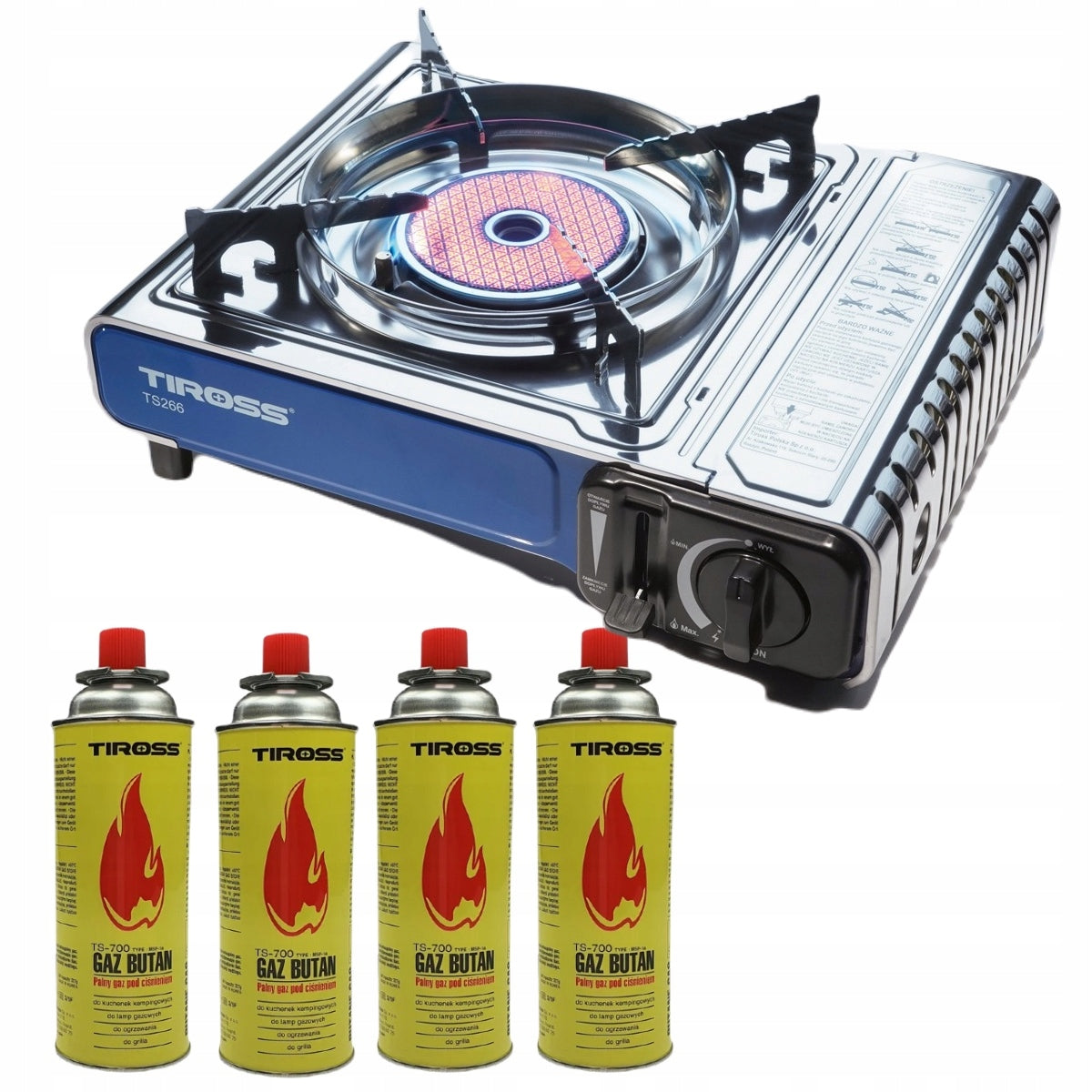Kempingo viryklė Keramikinis degiklis Tiross TS-266 Lagaminas pridedamas