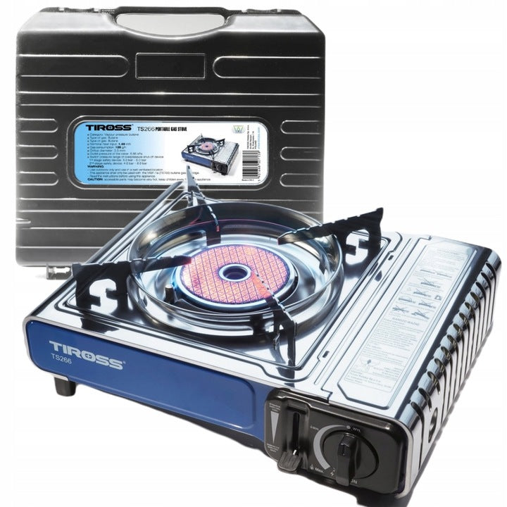 Kempingo viryklė Keramikinis degiklis Tiross TS-266 Lagaminas pridedamas