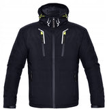 Zieminė vyriška striukė, darbo striukė, pašildyta, juoda su gobtuvu, šilta