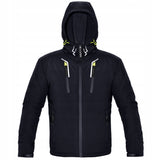 Zieminė vyriška striukė, darbo striukė, pašildyta, juoda su gobtuvu, šilta