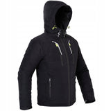 Zieminė vyriška striukė, darbo striukė, pašildyta, juoda su gobtuvu, šilta