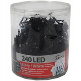 Užuolaida su 240 LED lempučių, su "flash" funkcija ir papildomu lizdu, balta, 1,8m x 1,5m