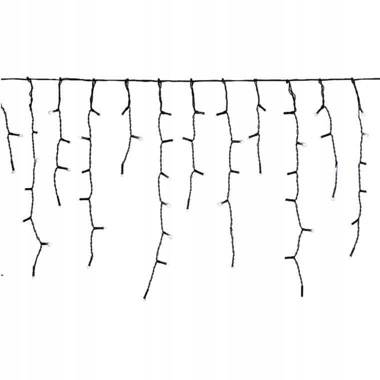 Užuolaida su 240 LED lempučių, su "flash" funkcija ir papildomu lizdu, balta, 1,8m x 1,5m