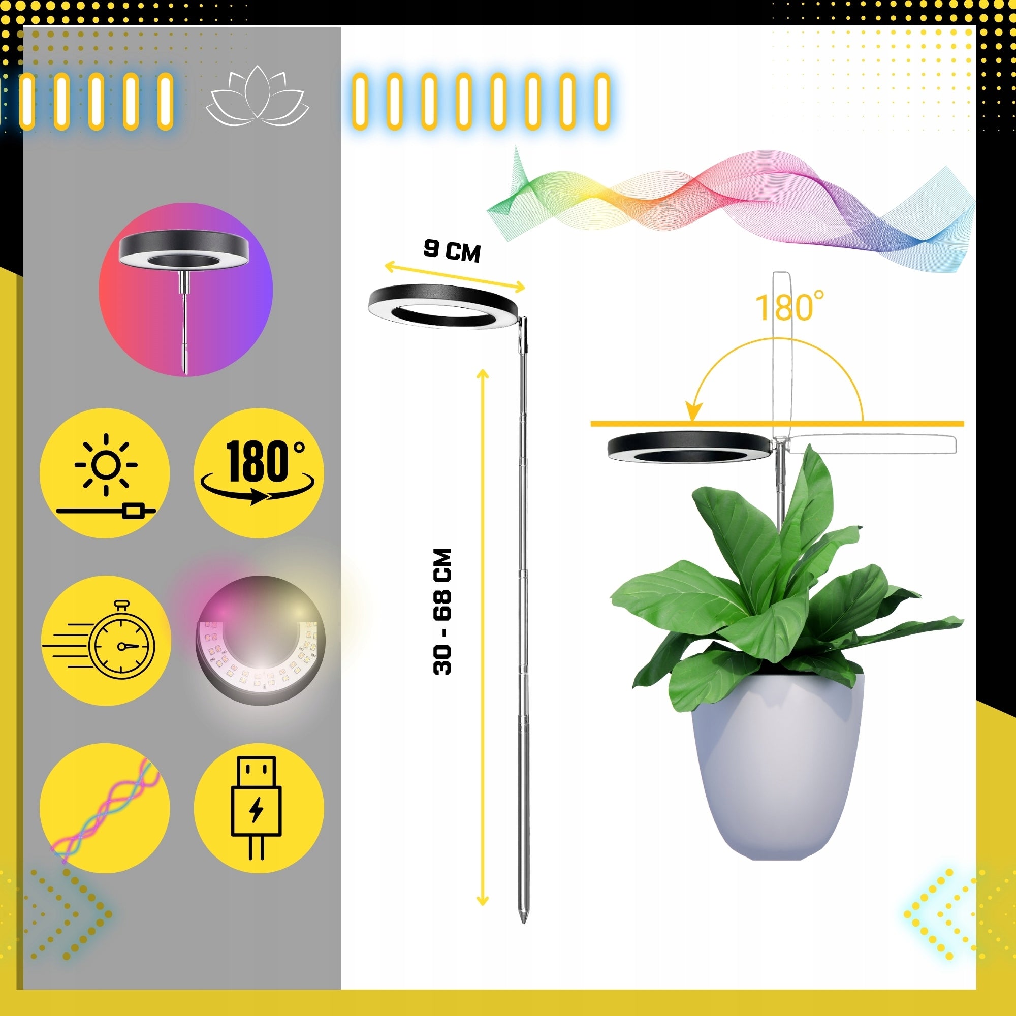 LED AUGIMO LEMPUTĖ Augalams Augti Apšvietimas Lemputė Augti LAIKMATIS