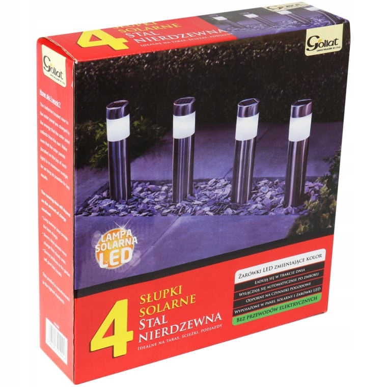 Saulės šviestuvas sodo įsmeigiamas 4 vnt. sidabrinis su sutemų jutikliu sodui