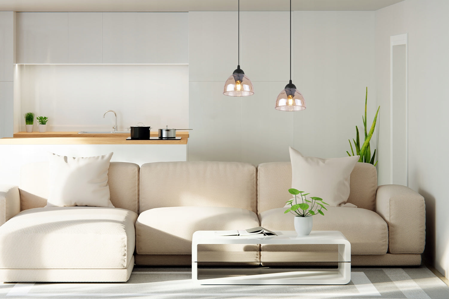 PAKABINAMAS SIENINIS ŠVIETUVAS KRIKŠTAS JUODA STIKLINĖ JUOSTA VIRŠ STALO SALOS LOFT